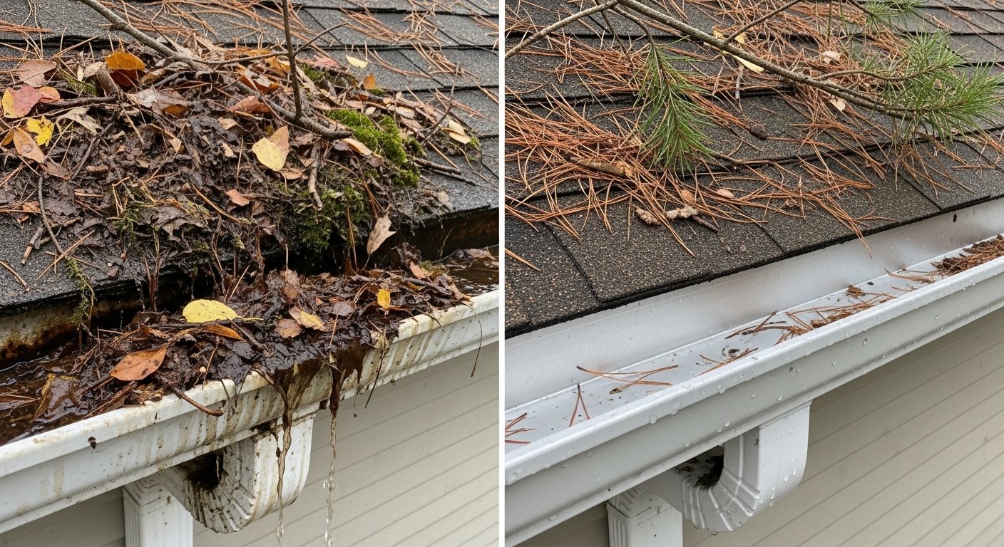Gutter Guard Installation before and after