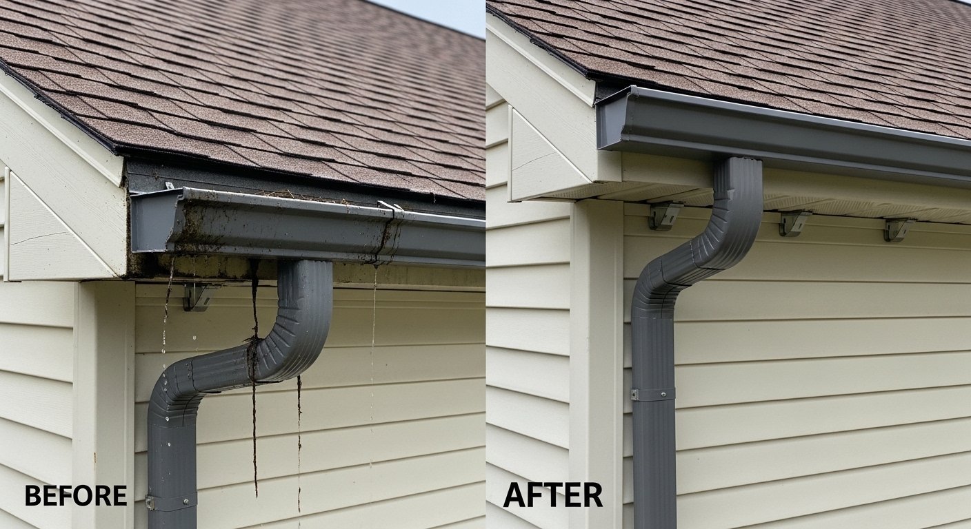 Mold Growth From Gutter Water Intrusion